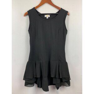 Black Kathleen Kirkwood Ruffle Trim Sleeveless Dress M
